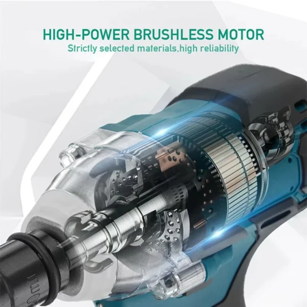 520NM Cordless Electric Impact Wrench Brushless 1/2 inch Power Tools Compatible for Makita 18V Battery - Image 5