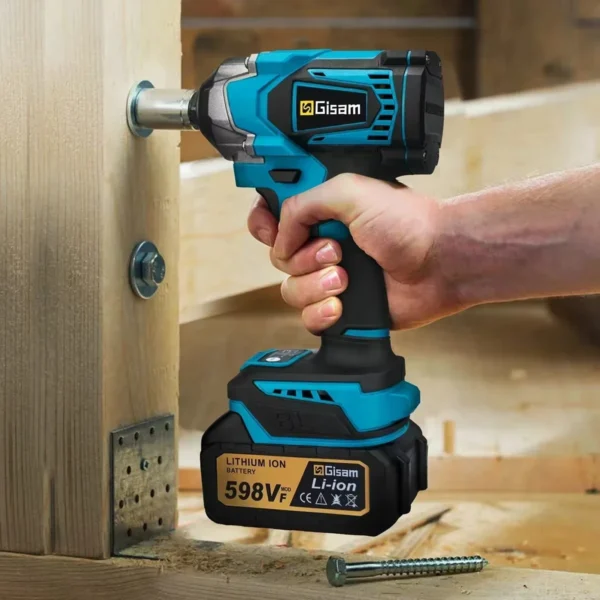 Gisam 1200NM Brushless Electric Impact Wrench 1/2 inch High Torque Cordless Electric Wrench Tools For Makita 18V Battery Pin - Image 6