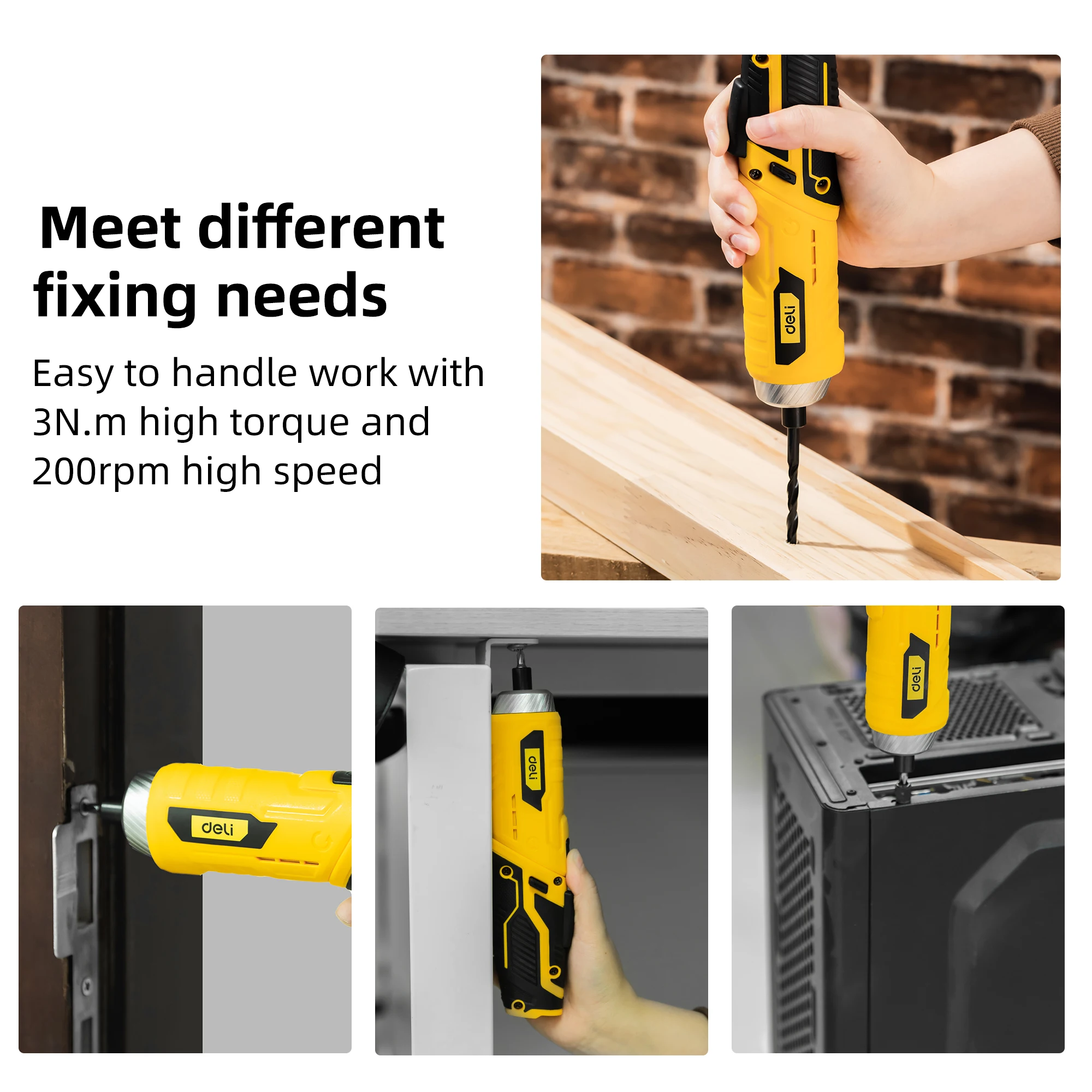 Deli 11pcs 3.6V USB Small Power Electric Screwdriver Set,Compact and Powerful Tool for Precision Fastening,Ideal for DIY - Image 4