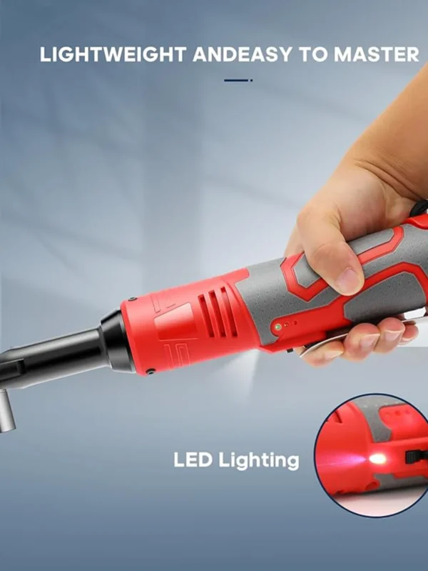 Extended Cordless Ratchet Wrench Electric Wrenches Set 3/8"18V 45ft-Lbs 400RPM Power, 2 Battery 2.0Ah Lithium-Lon, 7 Sockets(10/ - Image 5