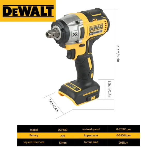 Dewalt DCF880 20V Original 2300rpm Rechargeable Lithium Battery Electric Wrenchpower Tool Electric Screwdriver Cordless Drill - Image 2