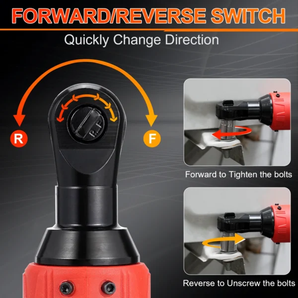 12V Cordless Electric Screwdriver Wrench 3/8 Inch Right Angle Ratchet Wrench Impact Drill Removal Screw Nut Car Repair Tool - Image 6