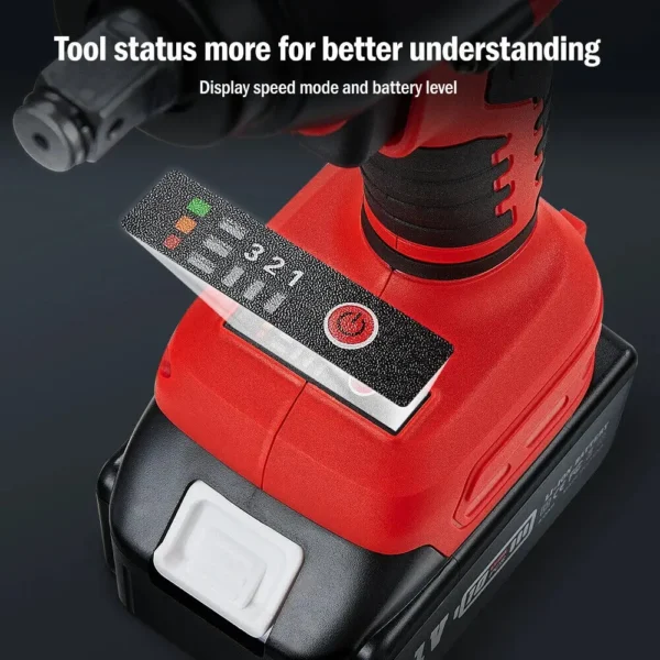 Avhrit 950N.M Cordless Electric Impact Wrench,1/2'' 3000RPM Brushless impact driver with 2x4Ah Batteries Power Tool Kits - Image 3
