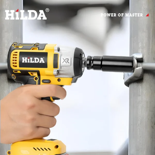 HILDA 21V Cordless Impact Wrench Two Li-ion Battery Fast Charger Tool Bag Power Impact Driver for Car Home - Image 3