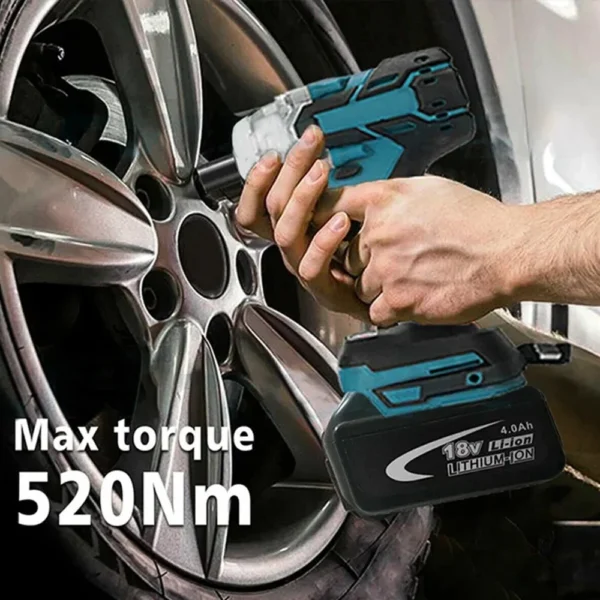 520NM Cordless Electric Impact Wrench Brushless 1/2 inch Power Tools Compatible for Makita 18V Battery - Image 4