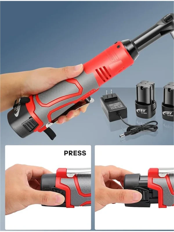Extended Cordless Ratchet Wrench Electric Wrenches Set 3/8"18V 45ft-Lbs 400RPM Power, 2 Battery 2.0Ah Lithium-Lon, 7 Sockets(10/ - Image 2