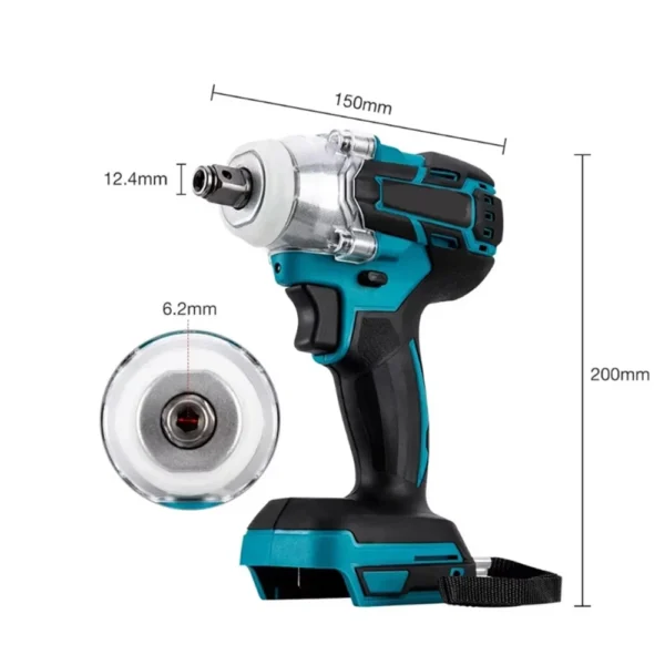 520NM Cordless Electric Impact Wrench Brushless 1/2 inch Power Tools Compatible for Makita 18V Battery - Image 3
