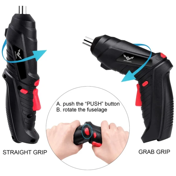 47 in 1 Cordless Electric Screwdriver Bits Set Rechargeable Torque Electric Rotatable Drill for Home Improvement DIY Project - Image 3