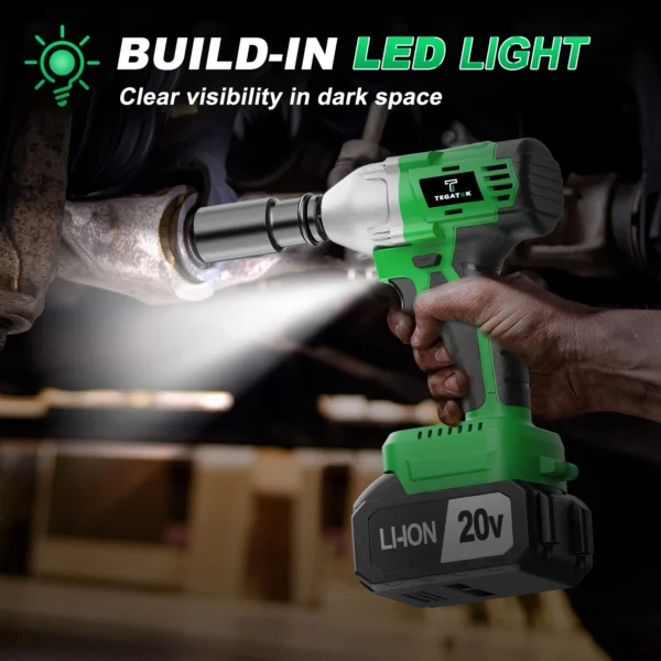 Cordless Impact Wrench,Electric Impact Gun for Automotive ,20V 1/2-Inch 3000IPM Brushless Power Impact Driver. - Image 2