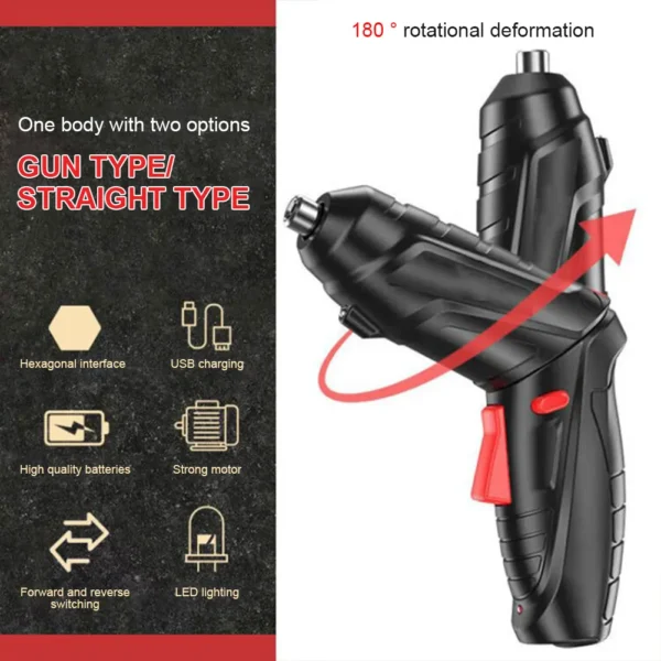 3.6V Electric Screw Driver Rechargeable Household Electric Drill LED Lighting Electric Power Screwdriver Set Portable Power Tool - Image 2