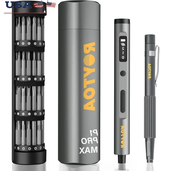 Mini Electric Screwdriver Set 3.7V Precision Cordless 80-in-1 with 4 Torque Settings 60 S2 Bits Magnetic Tools Rechargeable