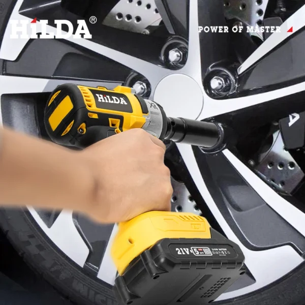 HILDA 21V Cordless Impact Wrench Two Li-ion Battery Fast Charger Tool Bag Power Impact Driver for Car Home - Image 5