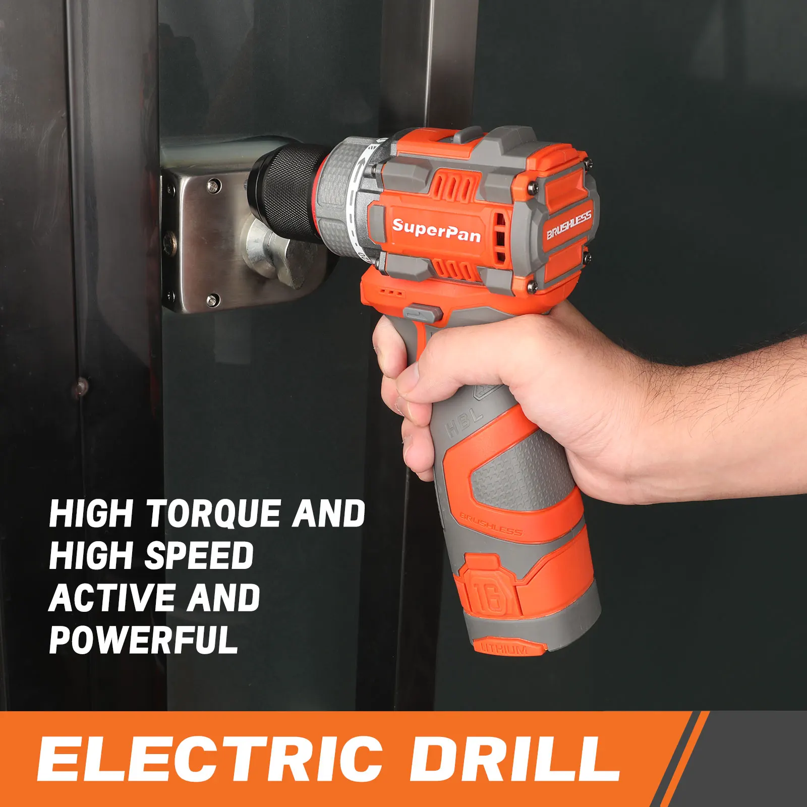 Superpan Brushless Motor Cordless Impact Drill Electric Screwdriver Electric Hammer Hand 10MM Lithium-Ion Battery Power Tools - Image 4