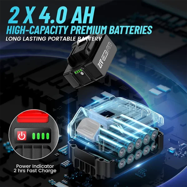 SEESII Brushless Electric Screwdriver Drill Cordless Variable Speed 250NM Impact Driver Power Tools For Makita 18v Battery - Image 6