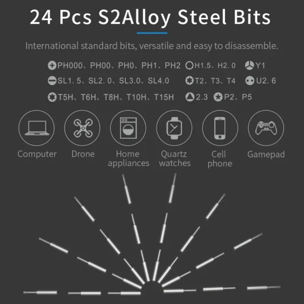 28 in 1 Electric Screwdriver Set Precision Rechargeable Portable Tool Kit Wireless Magnetic Mini Small Bit for Repair Mobile New - Image 4