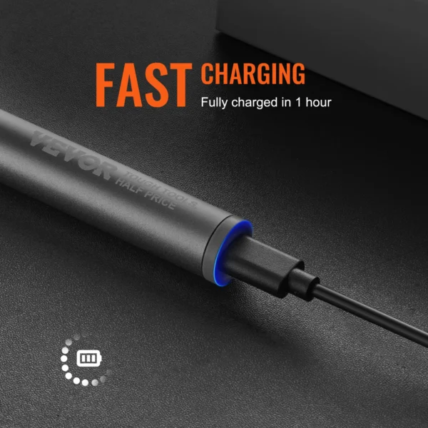 VEVOR 4V 350mAh Mini Electric Screwdriver Cordless Drill Precision Screwdriver Set with 24 S2-steel Bits Manual Electric Torque - Image 5