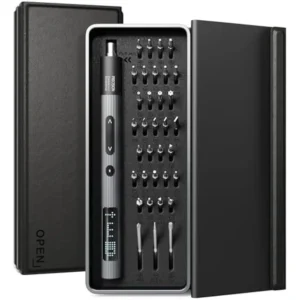 36 in 1 Mini Precision Electric Screwdriver Set with LED Screen Rechargeable Battery Power Repair Tool Kit with 0.3N.m Leather