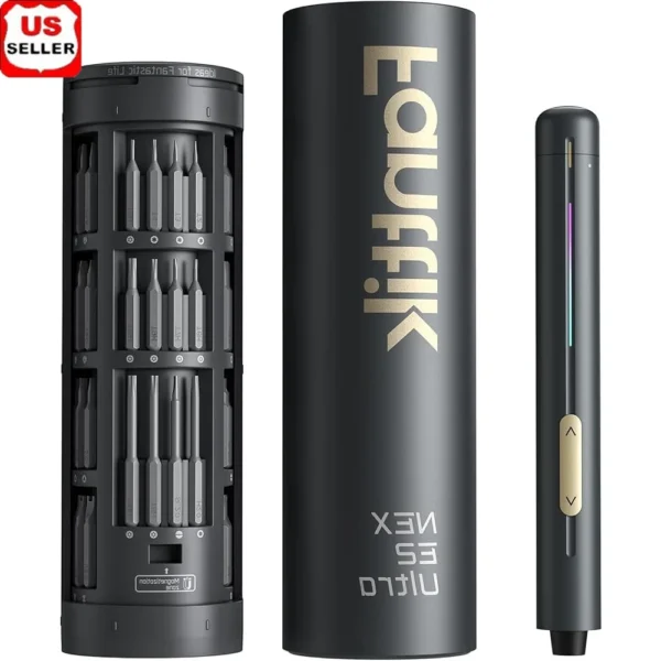 E2 Ultra Mini Electric Screwdriver Cordless 0.6N.m Torque 50 Magnetic Bits Hex Bits Storage Rechargeable Battery Precision Tool