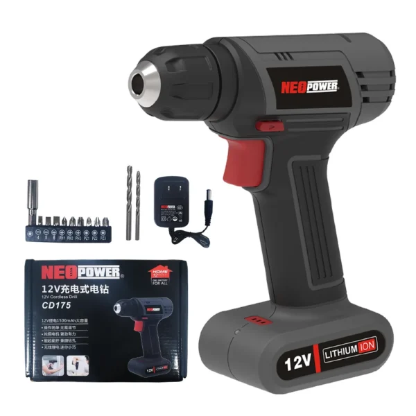 Mini Cordless Drill Driver,12V Electric Screwdriver Tool+LED Work Light,High Torque 45N.m,3/8Inch Keyless Chuck,18+1 - Image 3