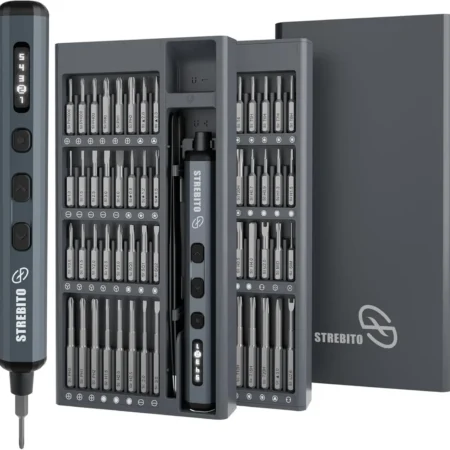 NEW Mini Electric Screwdriver Set, 70-in-1 Max Small Electric Screwdriver Kit with Lights, 5 Upgraded Torque, 64 Magnetic Bits