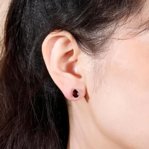 Gem's Ballet 6*8mm 2.74Ct Natural Red Garnet Gemstone Stud Earrings Genuine 925 Sterling Silver Fashion Jewelry for Women - Image 2