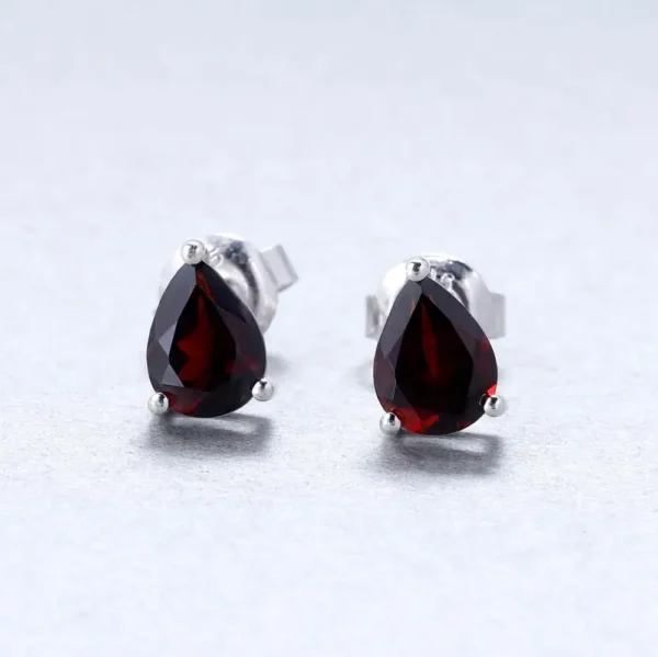 Gem's Ballet 6*8mm 2.74Ct Natural Red Garnet Gemstone Stud Earrings Genuine 925 Sterling Silver Fashion Jewelry for Women - Image 3
