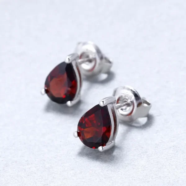 Gem's Ballet 6*8mm 2.74Ct Natural Red Garnet Gemstone Stud Earrings Genuine 925 Sterling Silver Fashion Jewelry for Women - Image 5