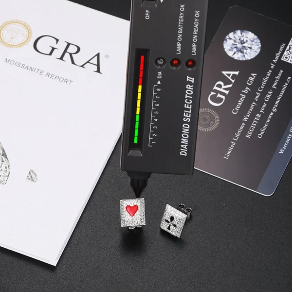 D Color Moissanite Poker Studs Earrings 2024 Trend Sterling Silver 925 for Women Sliver Plated 18k White Gold Fine Jewelry Gift - Image 3