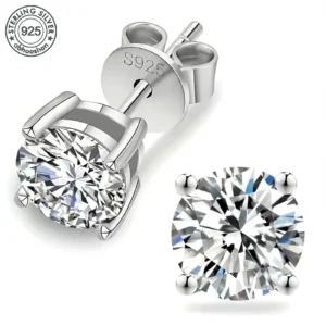 925 silver, moissanite stud earrings, men's earrings, women's earrings, set with 6/7/8mm moissanite, simple and small style, sui