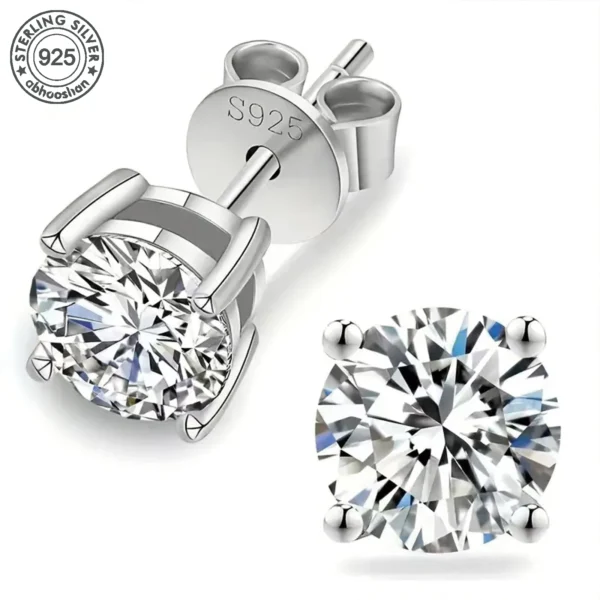 925 silver, moissanite stud earrings, men's earrings, women's earrings, set with 6/7/8mm moissanite, simple and small style, sui