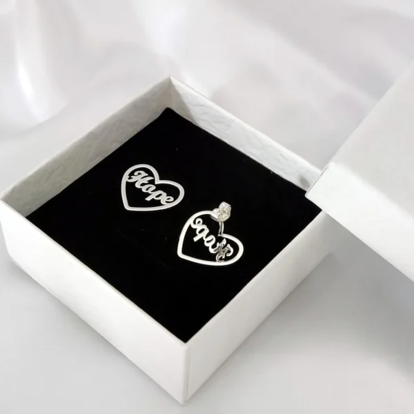 DUOYING Baby ID Heart Earring Personalized Custom Name Earrings Stud Stainless Steel 18K Gold Unique Gift For Kids Jewelry - Image 4
