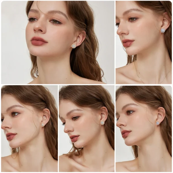 D VVS1 Moissanite Stud Earrings For Women Pass Diamond Tester S925 Silver 18K Gold plating Moissanita With GRA Certificates - Image 4