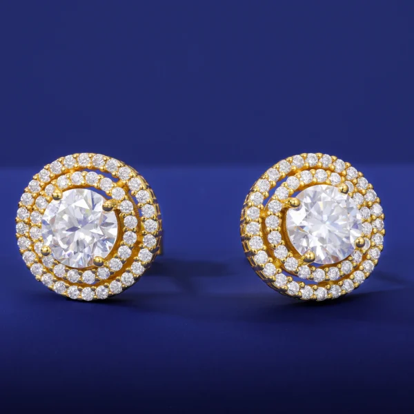 D VVS1 Moissanite Stud Earrings For Women Pass Diamond Tester S925 Silver 18K Gold plating Moissanita With GRA Certificates - Image 2
