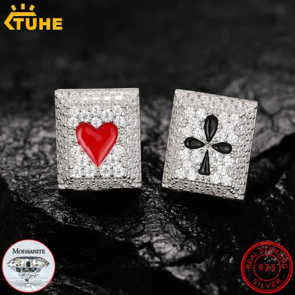 D Color Moissanite Poker Studs Earrings 2024 Trend Sterling Silver 925 for Women Sliver Plated 18k White Gold Fine Jewelry Gift