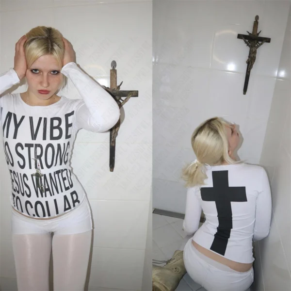 Letter Printed Long Sleeved T-shirt for Women Retro Y2K Streetwear Vintage Harajuku Gothic Hip Hop Slim Fit Top Chic Crop Top