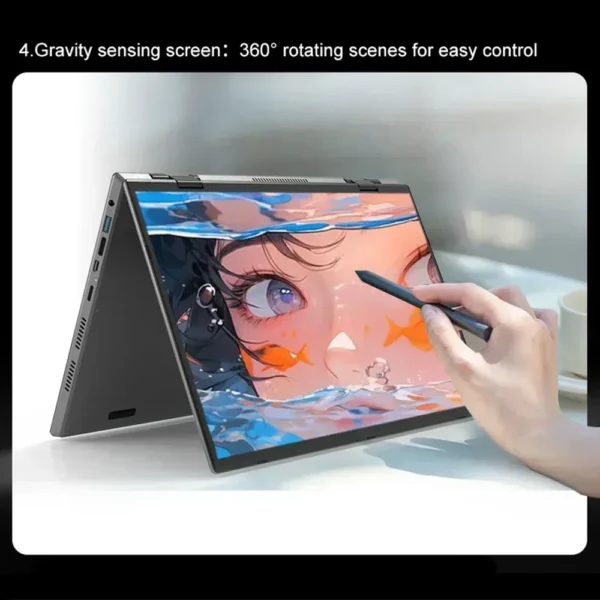 CRELANDER 14 "10.5"Yoga Laptop Intel 12th Gen N95 Processor M2 SSD 2K Dual Touch Screen Laptop Computer With Handwriting Mini PC - Image 6