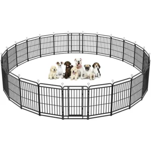 Dog Playpen Outdoor 24 Panels Heavy Duty Dog Fence 40" Height with Thick Pipe Anti-Rust with Doors Portable for RV Camping Yard