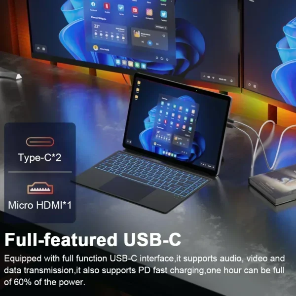 Ninkear T40 Tablet Mini Laptop 14 inch 2 in 1 Intel N100 16GB+512GB 1200P IPS Touch Screen Windows 11 Notebook Free Shipping - Image 4