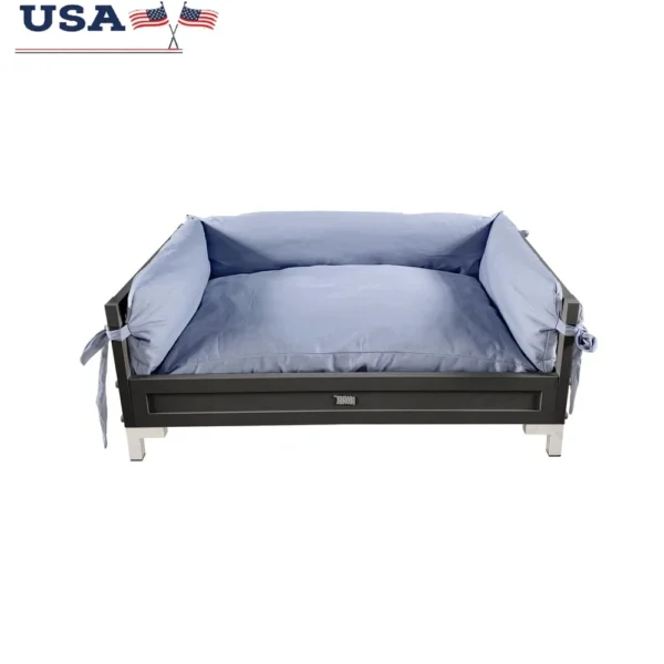 ECOFLEX Manhattan Raised Dog Bed with Memory Foam Cushion Stainless Steel Legs Easy Assembly Comfortable Durable Dog Furniture