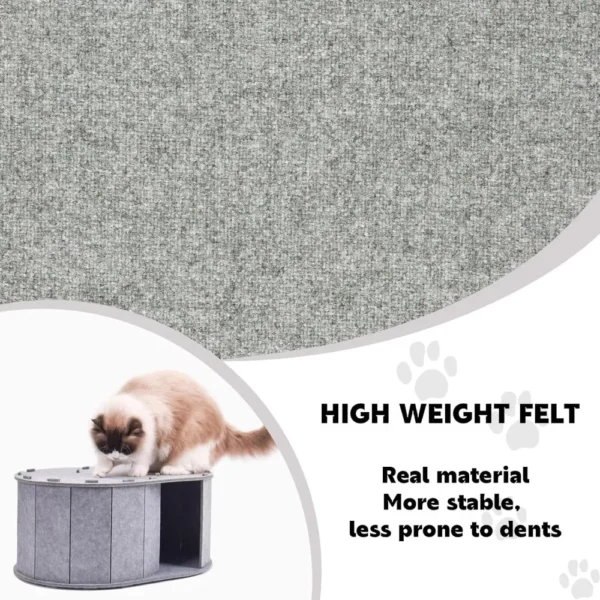 Cat Tunnel Bed for Indoor Cats - Peekaboo Cat Cave with S-Shaped Maze, Multi-Exit Felt Scratching Tunnel & Cozy Hideaway, - Image 5