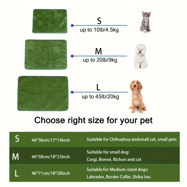 Washable & Reusable Dog Potty Training Mat - Odor-Control Artificial Grass Pad for Pets - Image 3