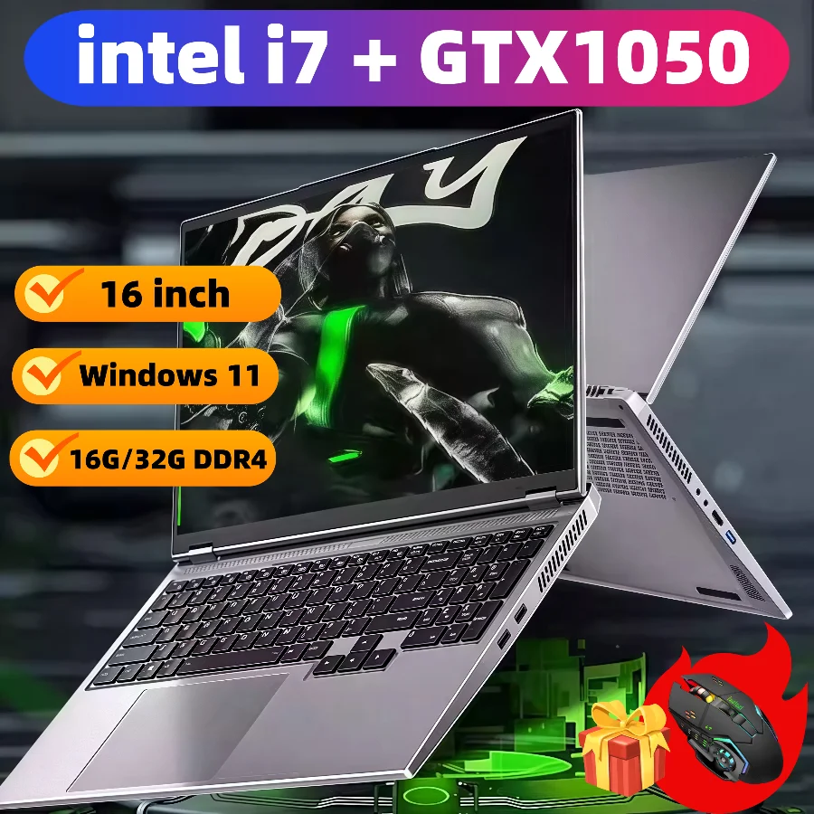 16.1" intel core i7-8750H GTX1050 gaming laptops portable notebook computer pc 32GB DDR4 1TB windows 11 Backlit Keyboard special