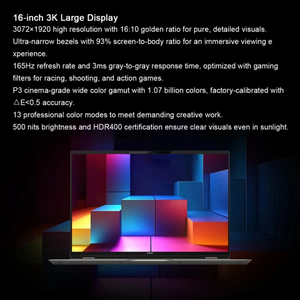 HONOR Laptop MagicBook Pro 16 2025 16" Inch 3.1K 165Hz Intel Ultra 5 9 Arc RTX5070 GPU 32GB 1TB Notebook Ultrabook Game Computer - Image 2