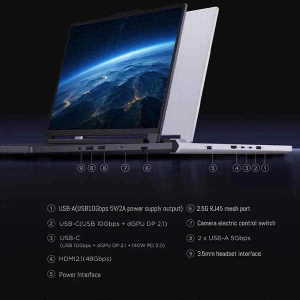 Lenovo LEGION E-sports Gaming Laptop Ryzen 9 8945HX GeForce RTX 5060/5070 RAM 32GB 1T SSD 16-inch 240Hz Screen Game Notebook PC - Image 5