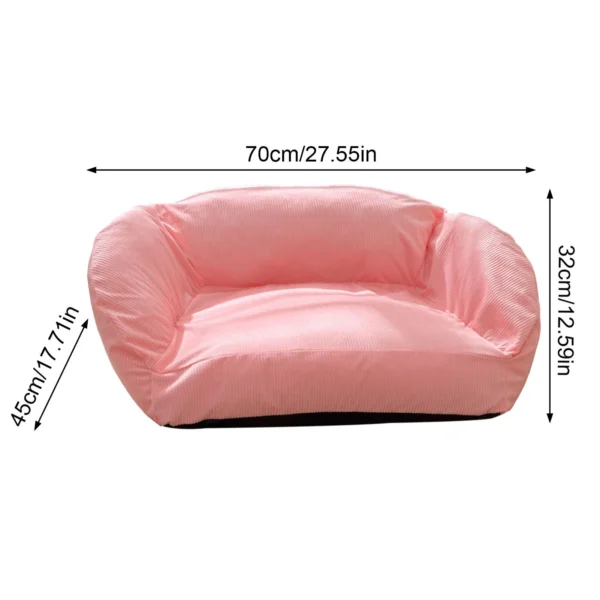 Pet Sofa Bed All Seasons Pet Bed with Widen Sleeping Area Pet Couch with Removable Washable Cover Anti-slip Bottom for Cats Smal - Image 3