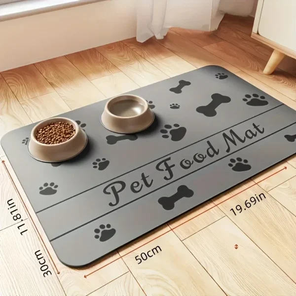 Absorbent Pet Placemat For Pets,Pet Feeding Mat For Food And Water Bowl,Waterproof Rubber Backing Quick Dry Water Dispenser Mat - Image 2