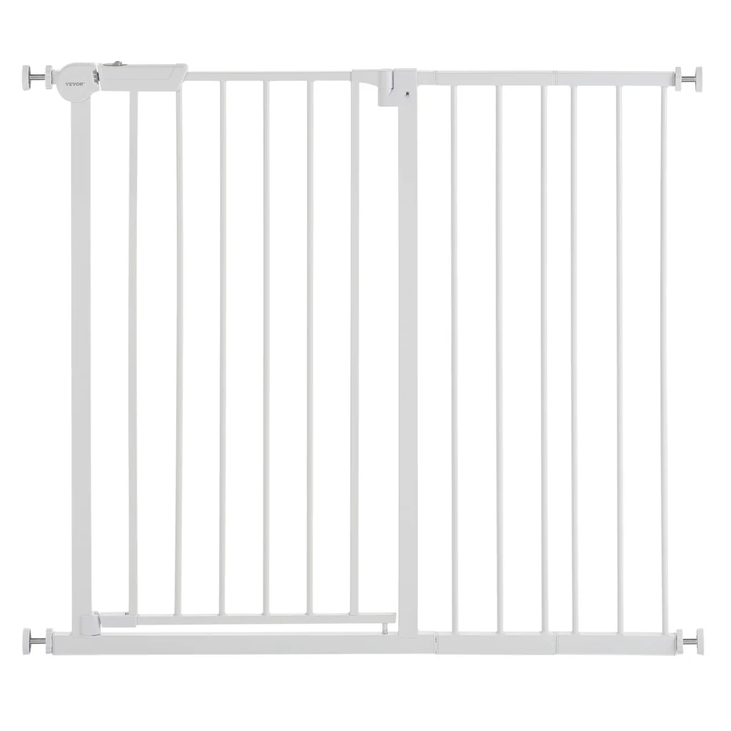 SucceBuy Baby Gate 28/30/36 Inches High Dog Gate Easy Step Walk Thru Child Pet Security Pressure Mount Kit Wall Cups Doorways
