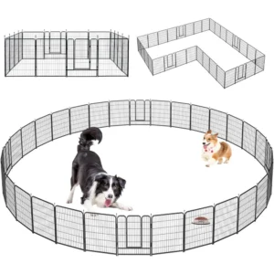 Dog Playpen Portable Exercise Fence Heavy Duty Metal Pet Playpen Indoor Outdoor Pet Playpen for Small Medium Large Dogs - RV Cam