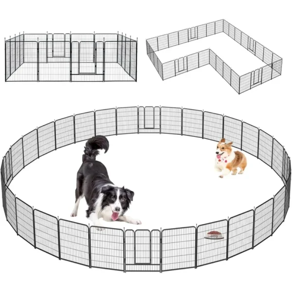 Dog Playpen Portable Exercise Fence Heavy Duty Metal Pet Playpen Indoor Outdoor Pet Playpen for Small Medium Large Dogs - RV Cam