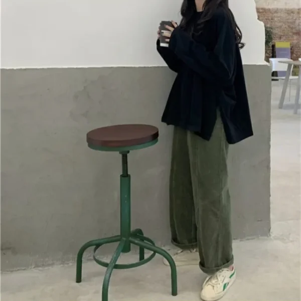 Harajuku Long T Shirt Spring Autumn Solid Simple Oversized T-shirt for Women Goth T-shirts Split White Black Long Sleeve Tops - Image 6